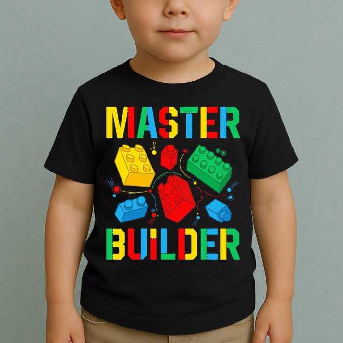 Master Builder Building Blocks Brick Toy Master Builder Toddler T-Shirt