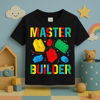 Master Builder Building Blocks Brick Toy Master Builder Toddler T-Shirt