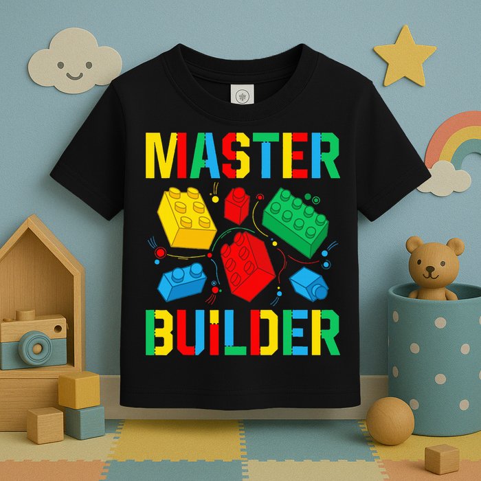 Master Builder Building Blocks Brick Toy Master Builder Toddler T-Shirt