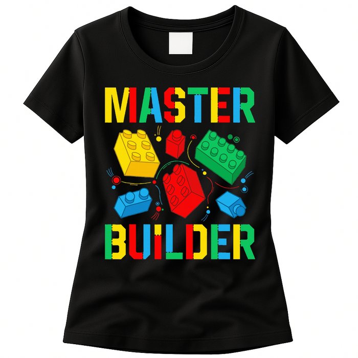Master Builder Building Blocks Brick Toy Master Builder Womens T-Shirt