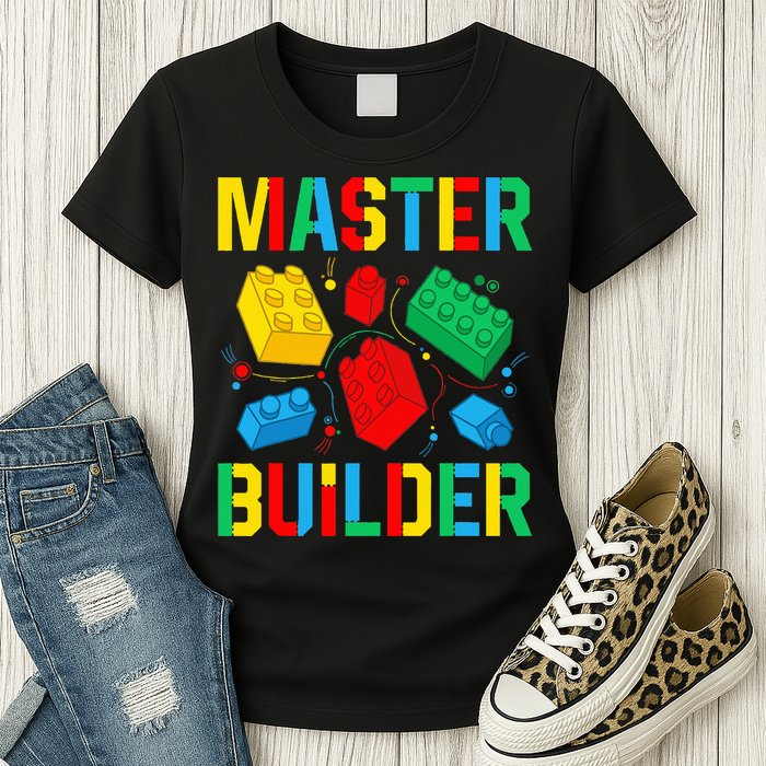 Master Builder Building Blocks Brick Toy Master Builder Womens T-Shirt