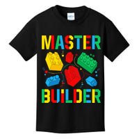 Master Builder Building Blocks Brick Toy Master Builder Kids T-Shirt