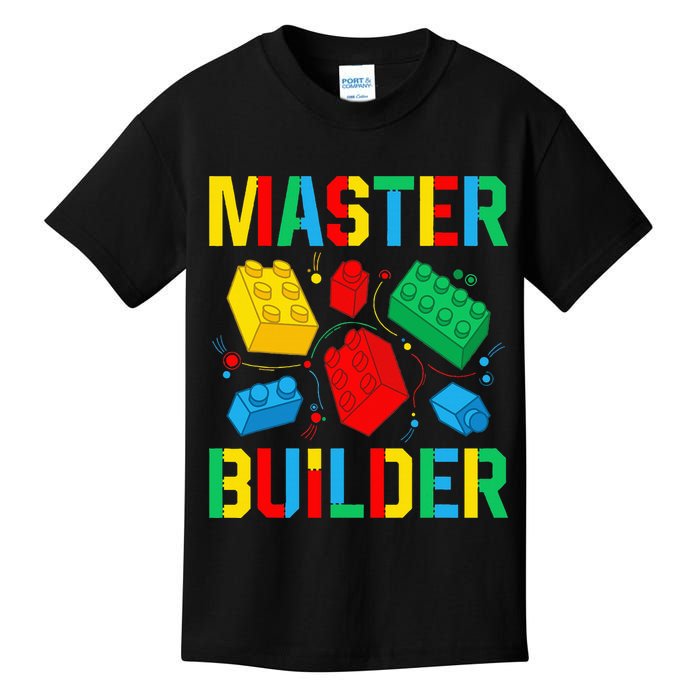Master Builder Building Blocks Brick Toy Master Builder Kids T-Shirt