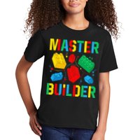 Master Builder Building Blocks Brick Toy Master Builder Kids T-Shirt