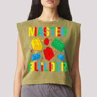 Master Builder Building Blocks Brick Toy Master Builder Garment-Dyed Women's Muscle Tee