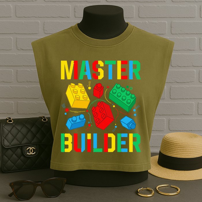 Master Builder Building Blocks Brick Toy Master Builder Garment-Dyed Women's Muscle Tee