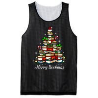 Merry Bookmas Books Christmas Tree Book Lover Santa Hat Xmas Mesh Reversible Basketball Jersey Tank