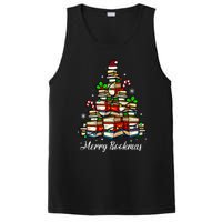 Merry Bookmas Books Christmas Tree Book Lover Santa Hat Xmas PosiCharge Competitor Tank