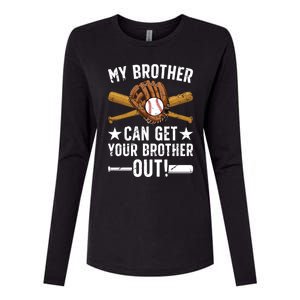 My Brother Baseball Brother Baseball PlayerS Brother Gift Womens Cotton Relaxed Long Sleeve T-Shirt