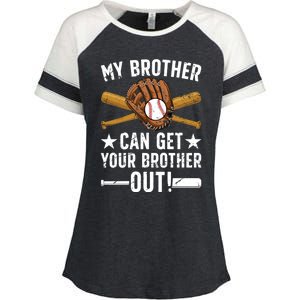 My Brother Baseball Brother Baseball PlayerS Brother Gift Enza Ladies Jersey Colorblock Tee