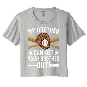 My Brother Baseball Brother Baseball PlayerS Brother Gift Women's Crop Top Tee