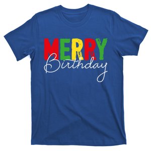 Merry Birthday Born On Christmas Day Cool Gift T-Shirt