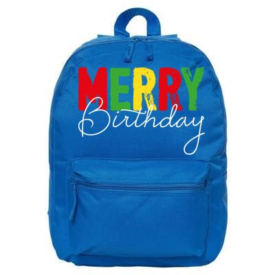 Merry Birthday Born On Christmas Day Cool Gift 16 in Basic Backpack
