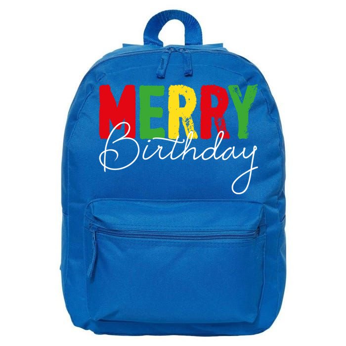 Merry Birthday Born On Christmas Day Cool Gift 16 in Basic Backpack
