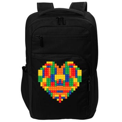 Master Builder Block Brick Building Heart Valentines Day Impact Tech Backpack