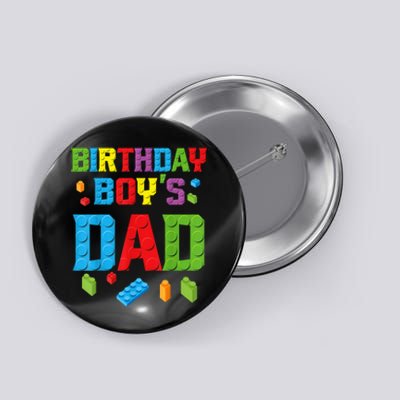 Master Builder Birthday Boy's Dad Building Bricks Blocks Men Button