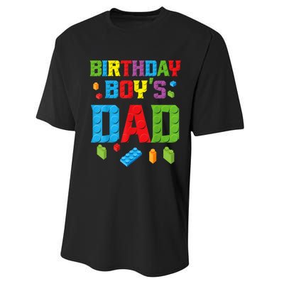 Master Builder Birthday Boy's Dad Building Bricks Blocks Men Performance Sprint T-Shirt