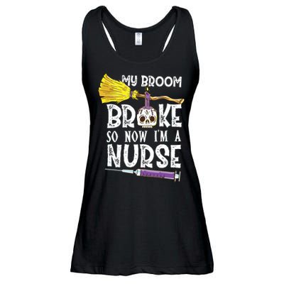 My Broom Broke So Now Im A Nurse Halloween Nurse Ladies Essential Flowy Tank