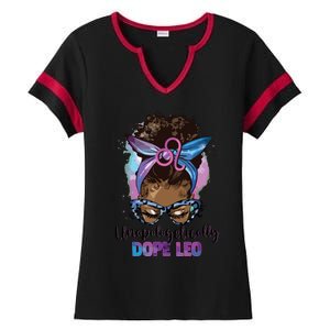 Messy Bun Black Women Unapologetically Dope Leo Apparel Ladies Halftime Notch Neck Tee