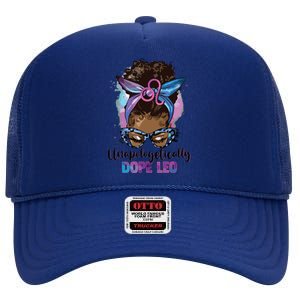 Messy Bun Black Women Unapologetically Dope Leo Apparel High Crown Mesh Back Trucker Hat