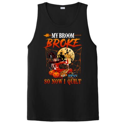 My Broom Broke So Now I Quilt For Halloween Lover Cool Gift PosiCharge Competitor Tank