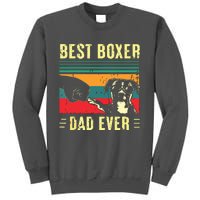 Men Best Boxer Dad Ever Funny Boxer Dog Dad Fathers Day Tall Sweatshirt