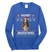 Merry Bassetmas Basset Hound Ugly Christmas Sweater Dog Dad Gift Long Sleeve Shirt