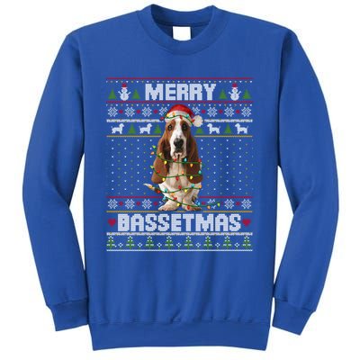 Merry Bassetmas Basset Hound Ugly Christmas Sweater Dog Dad Gift Sweatshirt