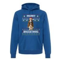 Merry Bassetmas Basset Hound Ugly Christmas Sweater Dog Dad Gift Premium Hoodie