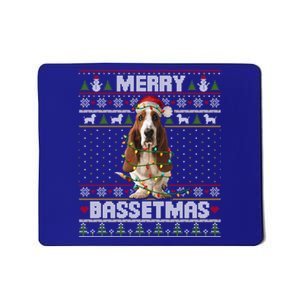 Merry Bassetmas Basset Hound Ugly Christmas Sweater Dog Dad Gift Mousepad