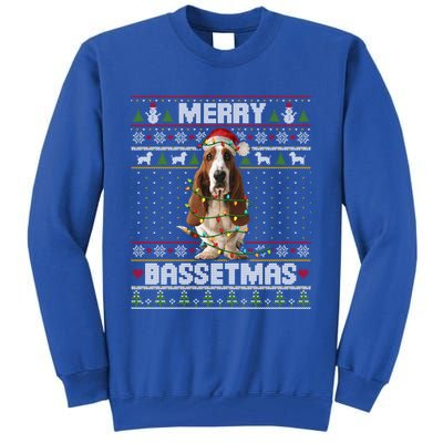 Merry Bassetmas Basset Hound Ugly Christmas Sweater Dog Dad Gift Tall Sweatshirt