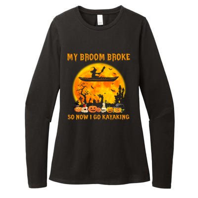 My Broom Broke So Now I Go Kayaking Halloween Kayak Womens CVC Long Sleeve Shirt