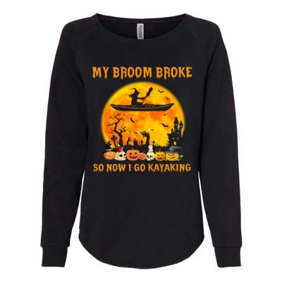 My Broom Broke So Now I Go Kayaking Halloween Kayak Womens California Wash Sweatshirt