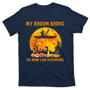 My Broom Broke So Now I Go Kayaking Halloween Kayak T-Shirt