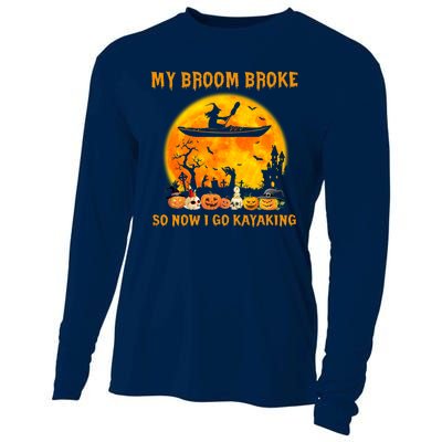 My Broom Broke So Now I Go Kayaking Halloween Kayak Cooling Performance Long Sleeve Crew