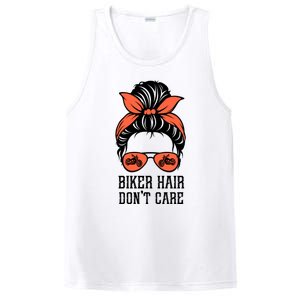 Messy Bun Bike Lovers Biker Hair Don't Care Funny Gift PosiCharge Competitor Tank