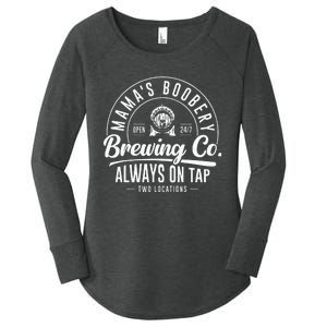 MamaS Boobery Brewing Co New Mom Breastfeeding Funny Women's Perfect Tri Tunic Long Sleeve Shirt