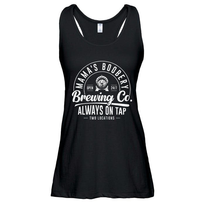 MamaS Boobery Brewing Co New Mom Breastfeeding Funny Ladies Essential Flowy Tank