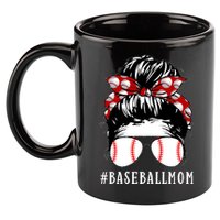 Messy Bun Baseball Mom 11oz C Handle Ceramic Mug