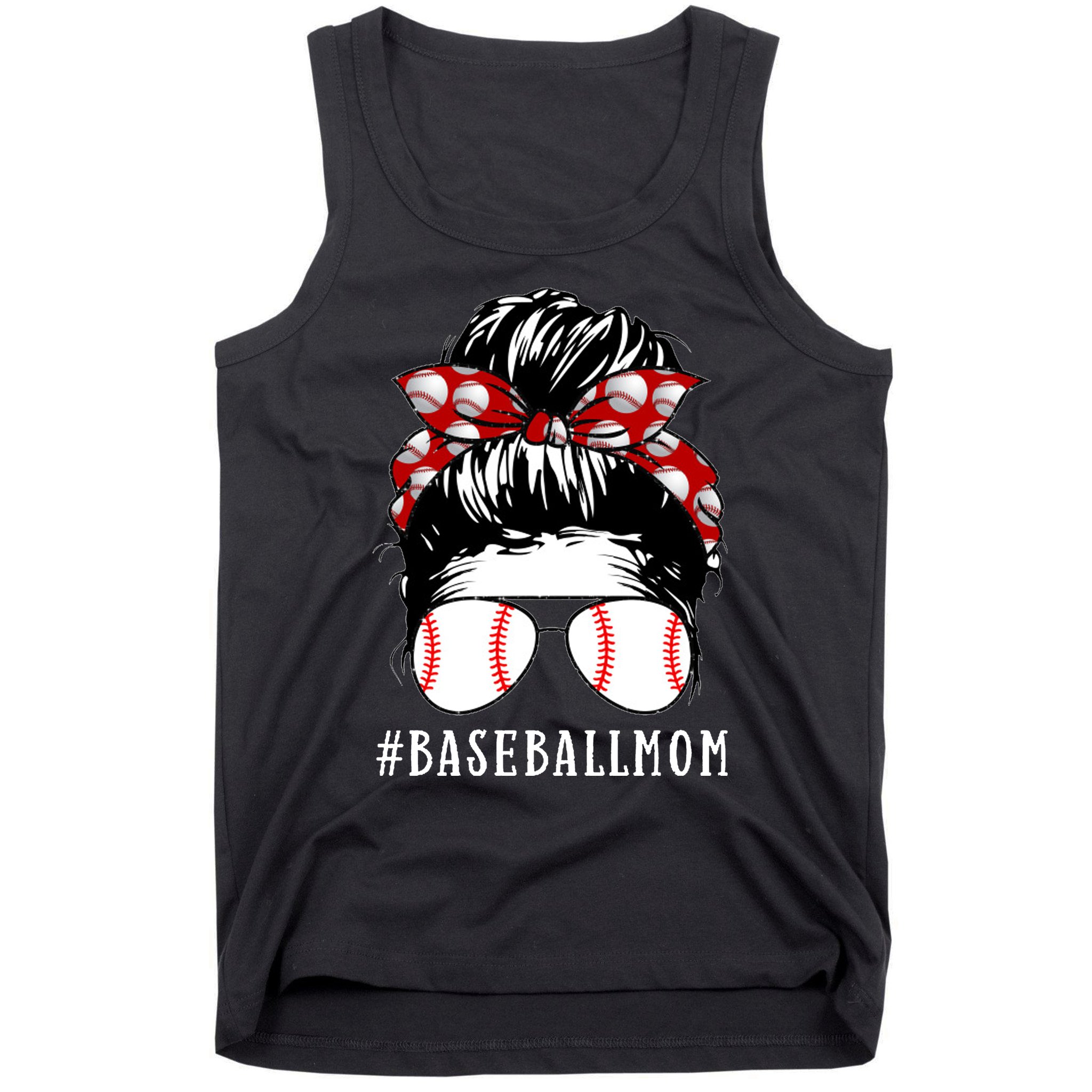 Messy Bun Baseball Mom Tank Top