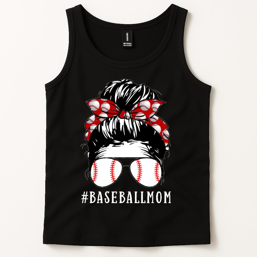 Messy Bun Baseball Mom Tank Top