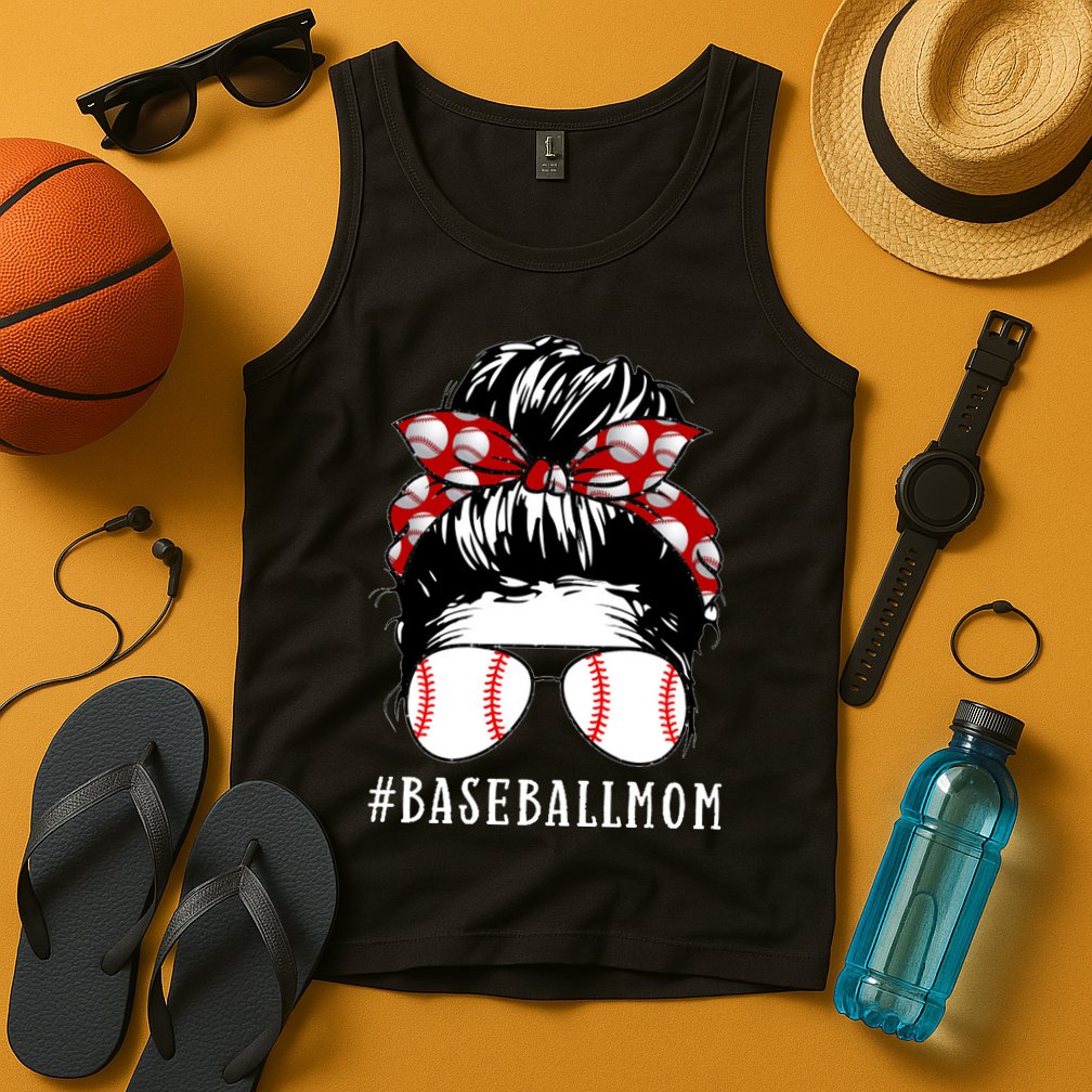 Messy Bun Baseball Mom Tank Top