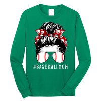 Messy Bun Baseball Mom Long Sleeve Shirt