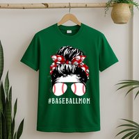 Messy Bun Baseball Mom T-Shirt