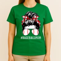Messy Bun Baseball Mom T-Shirt