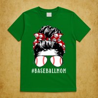Messy Bun Baseball Mom T-Shirt