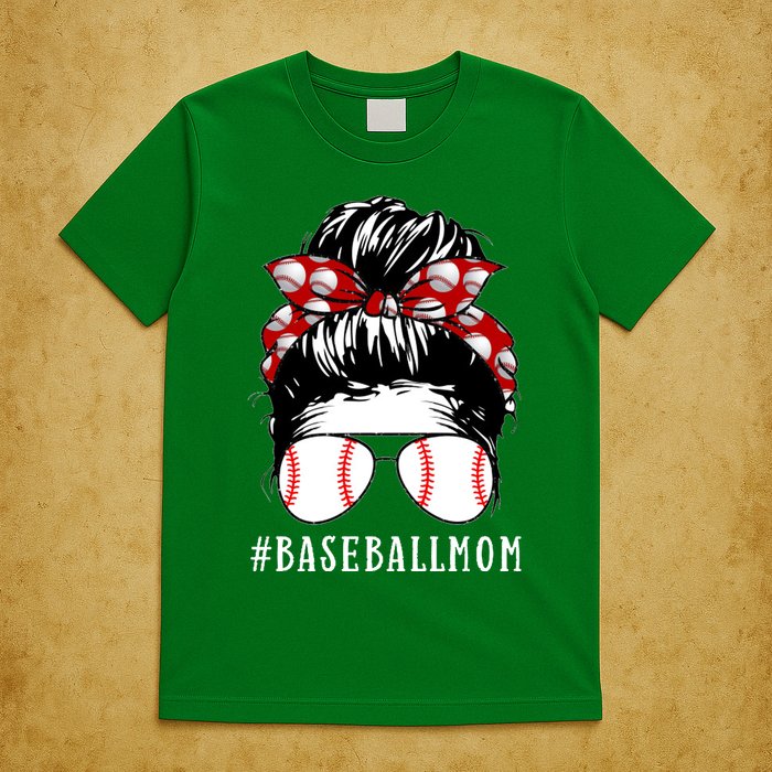 Messy Bun Baseball Mom T-Shirt