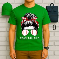 Messy Bun Baseball Mom T-Shirt