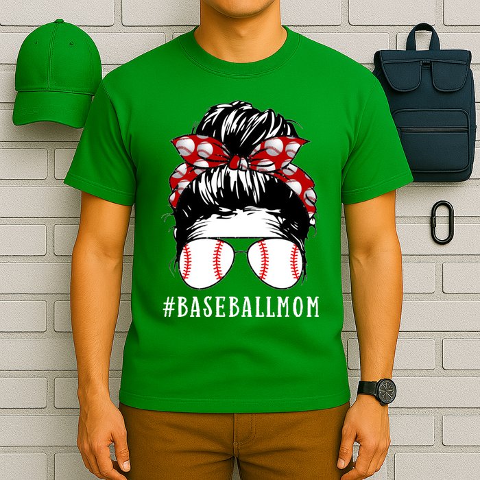 Messy Bun Baseball Mom T-Shirt