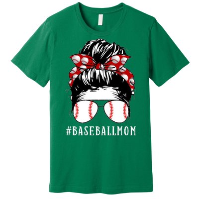 Messy Bun Baseball Mom Premium T-Shirt